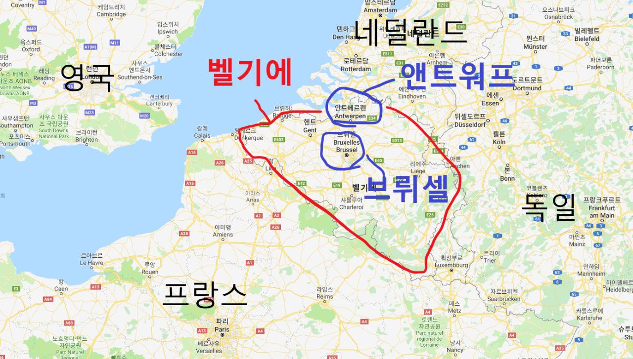 지도.png [벨기에 앤트워프/Antwerp/Antwerpen] 벨기에 거주민의  일요일 당일치기 여행기