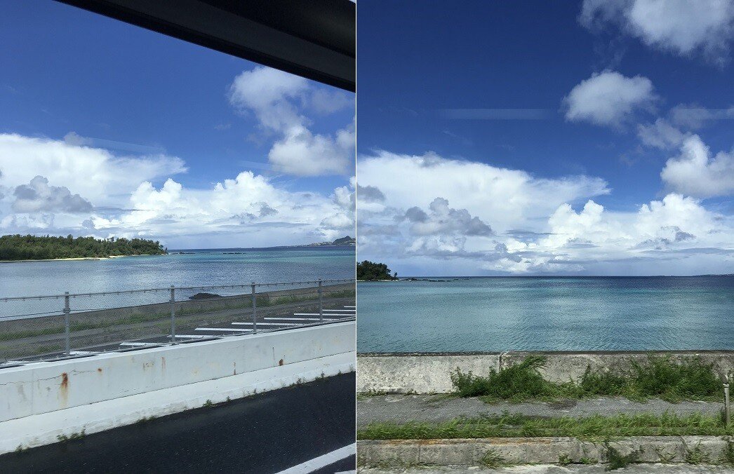 차창밖나고시인근바다1.JPEG [씹스압] 오키나와 관광기 (2018.08월 말)