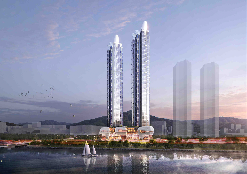 해운대 센텀 게이트.png 한국에 건설예정인 높이 250M 이상 마천루