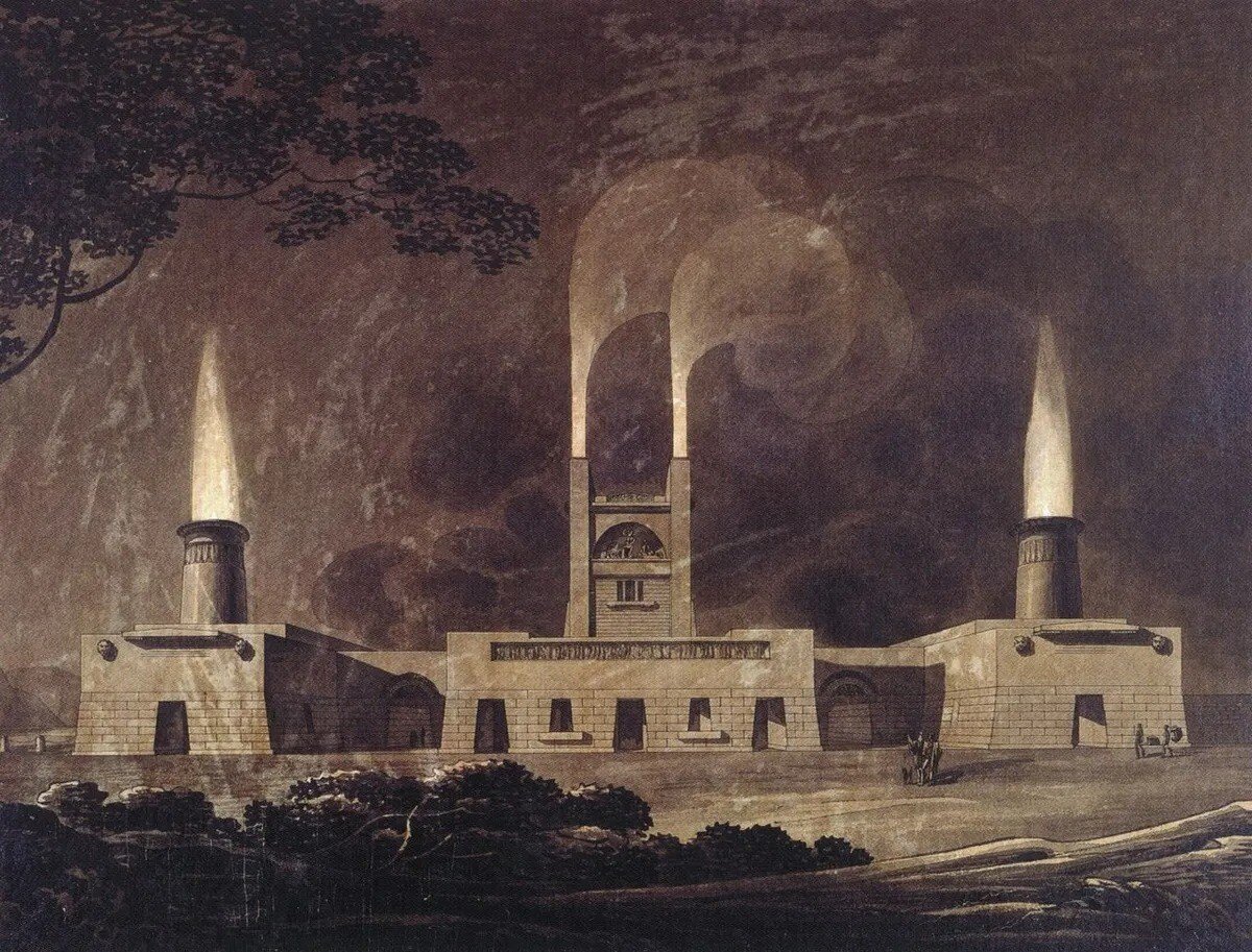 friedrich-gilly--design-for-the-royal-iron-mill.jpg 기묘함과 현대성이 공존하는 18-19세기초의 건축