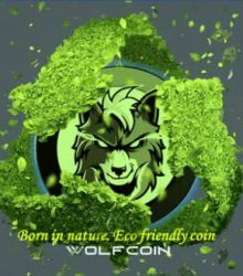 Born in nature. Eco friendly coin , WOLFCOIN (GIF ver.)