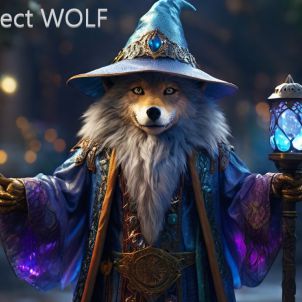 WOLFCOIN 늑대형제단을 격려하는 마법사 울프