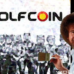 WOLFCOIN painting by Bob Ross