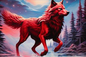 WOLFCOIN 숲속의 밤을 밝히는 붉은 늑대