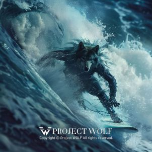 PROJECT WOLF!! WOLF Surfing Waves!!