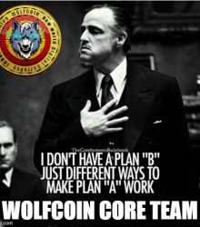 I DON'T HAVE A PLAN "B" JUST DIFFERENT WAYS TO MAKE PLAN "A" WORK -WOLFCOIN