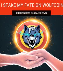 hand holding wolfcoin