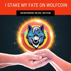 hand holding wolfcoin