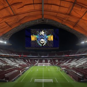 Wolfcoin ads ring out at soccer matches around the world.