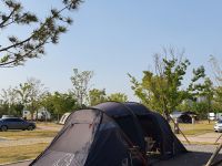 새로 산 텐트와 함께 주말 캠핑