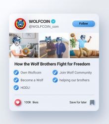Wolf brothers fighting for freedom, Wolfcoin